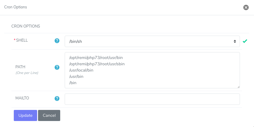 siteworx cron options form