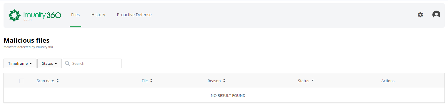 imunify360 user interface