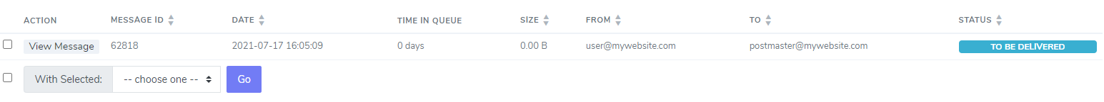 stuck message in queue