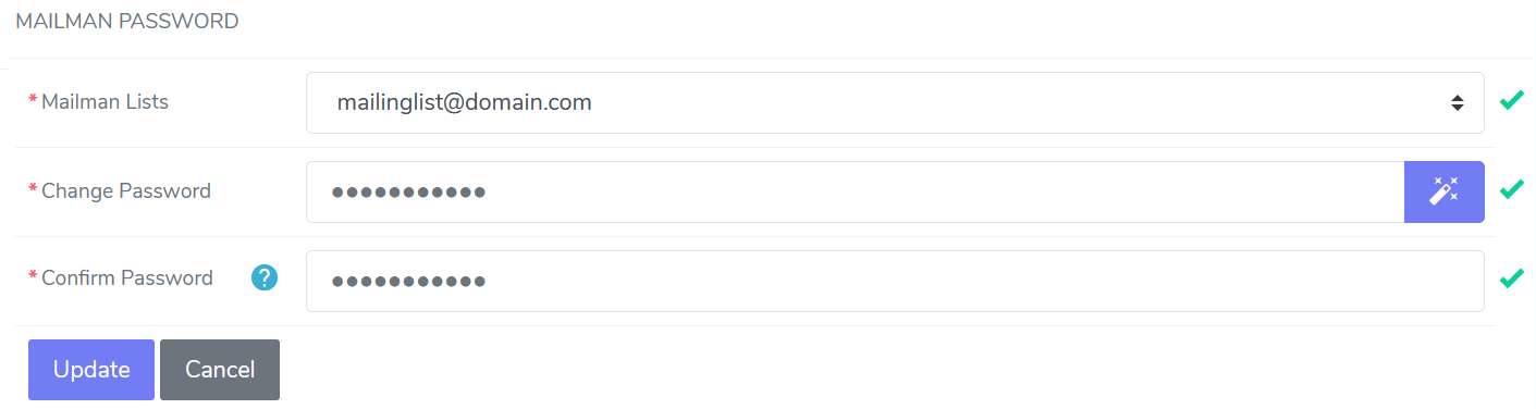 mailman account password reset form