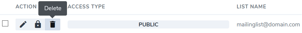 delete mailinglist icon