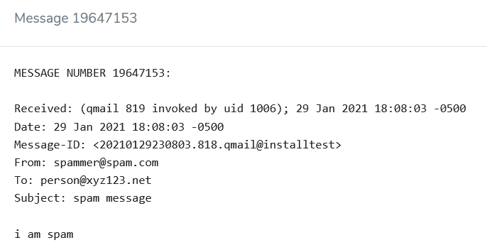 spam message header