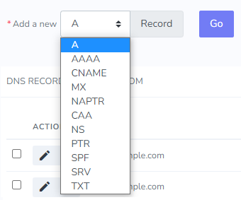 dns record type list