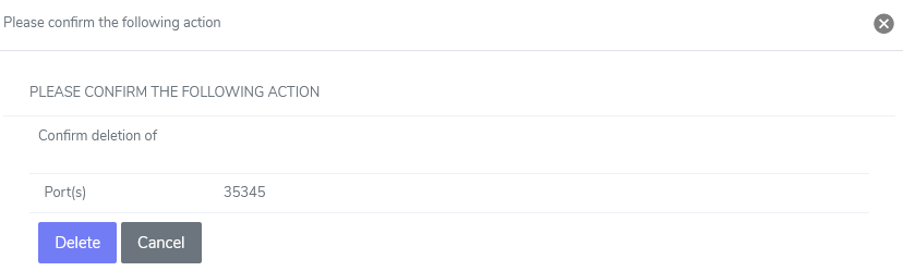 firewall delete port form