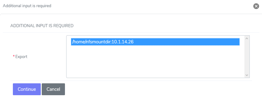 NFS exports additional input form