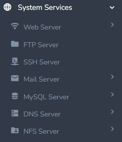 system services menu