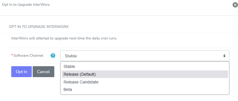 opt in channel dropdown