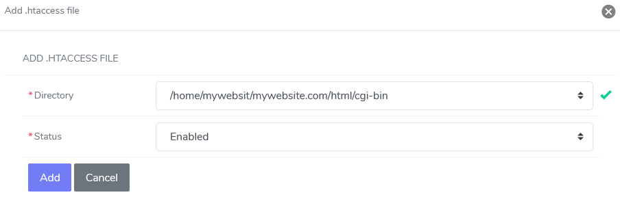 siteworx add per directory htaccess