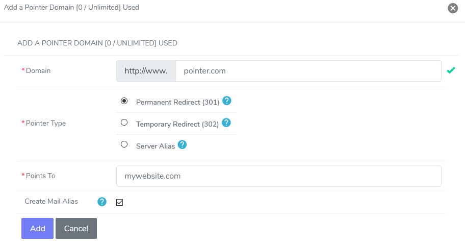 siteworx add pointer form
