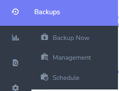 backups menu