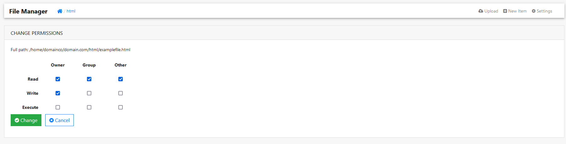 fileman permissions page