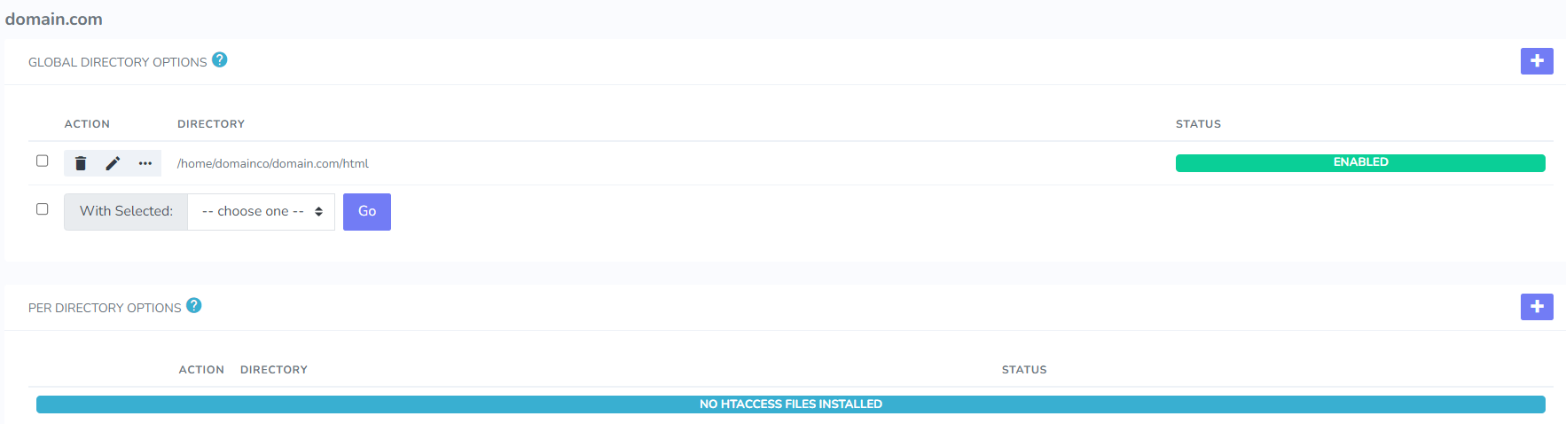 htaccess page