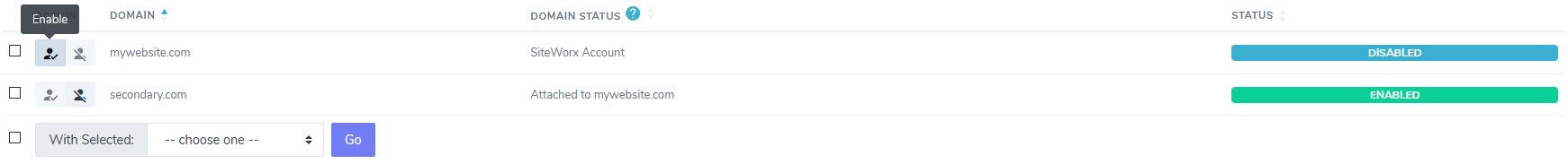 siteworx local delivery enable button