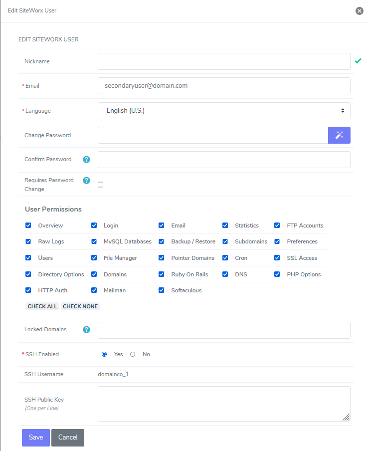 multiple ssh user enable options