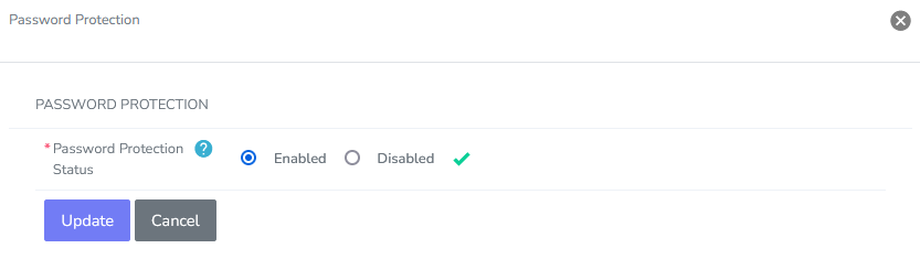 password protect enable form