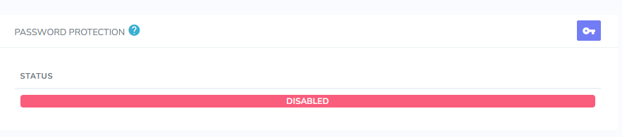 password protect option disabled