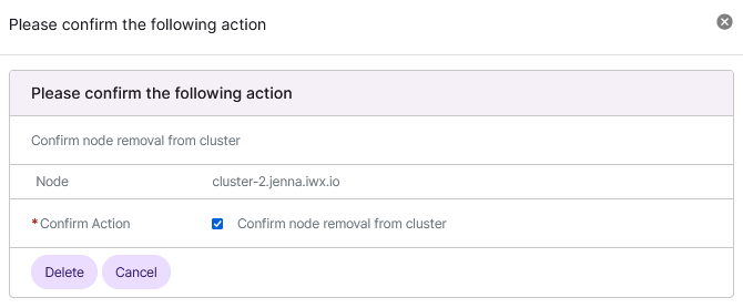 node delete confirmation