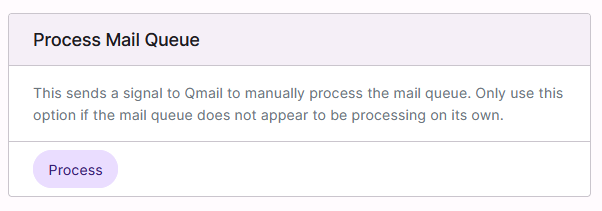 mail queue process button