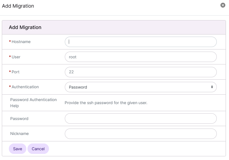 add migration form