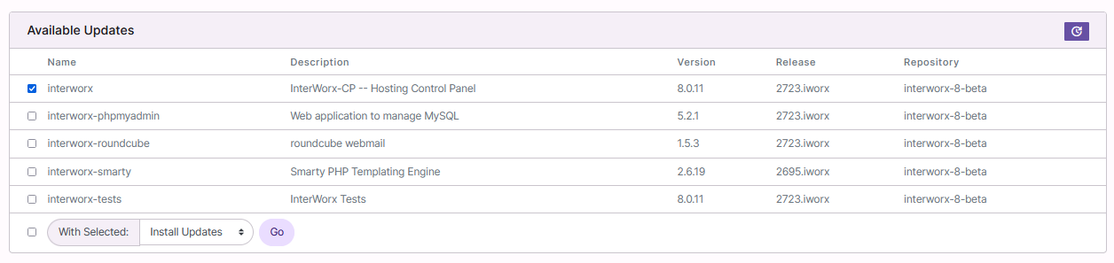 install update section