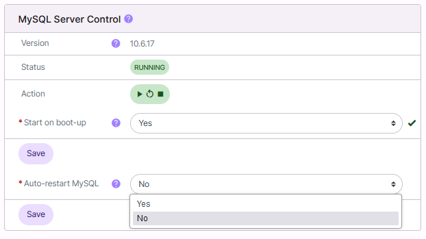 mysql autorestart options