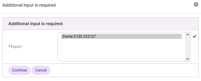 NFS exports additional input form