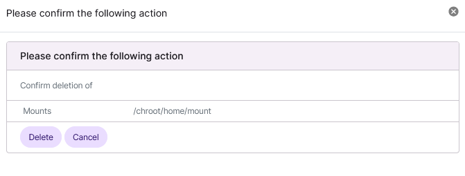 NFS mount delete form