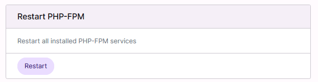 php-fpm restart button