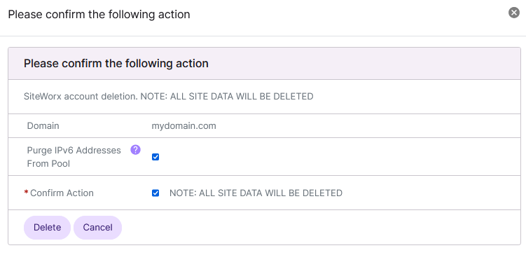 confirm deletion form