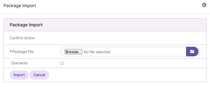 siteworx import package form