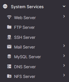 system services menu