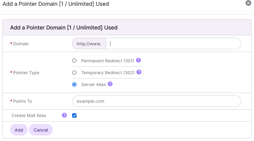 siteworx add pointer form