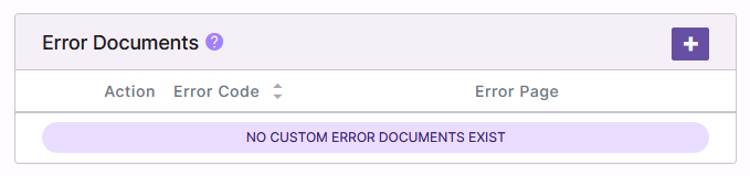 error document options