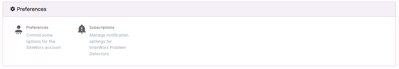 preferences home page