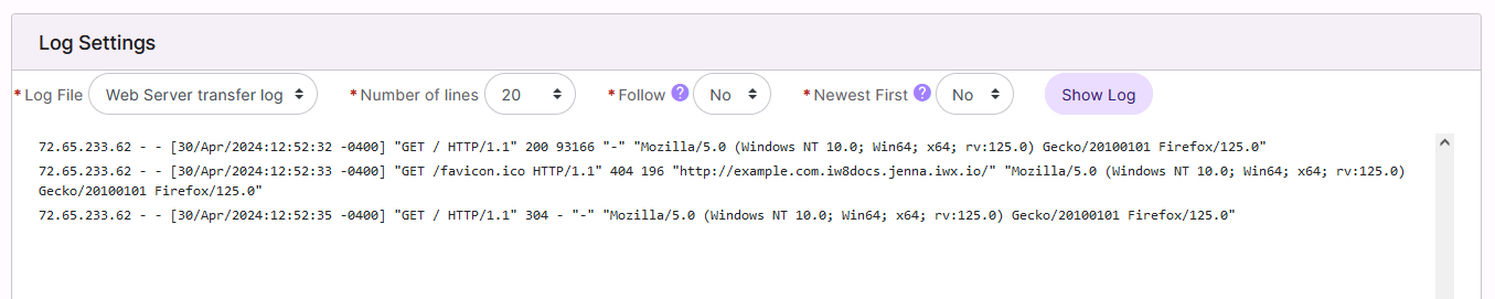 siteworx webserver log