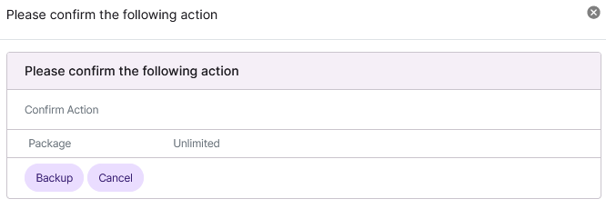backup confirmation form