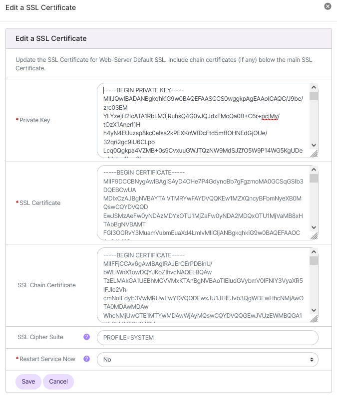 edit Service SSL cert