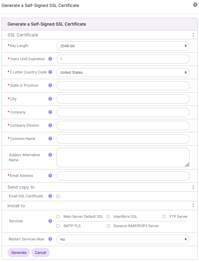 service self signed ssl