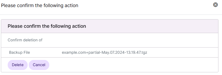 delete confirmation form