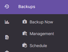 backups menu
