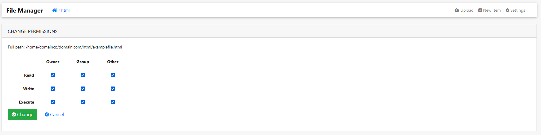 fileman permissions page
