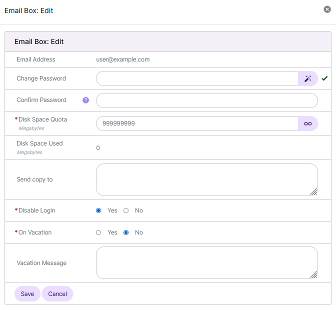 siteworx disable email login form