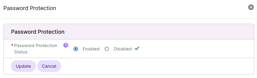 password protect enable form