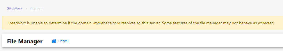 tiny file manager dns message