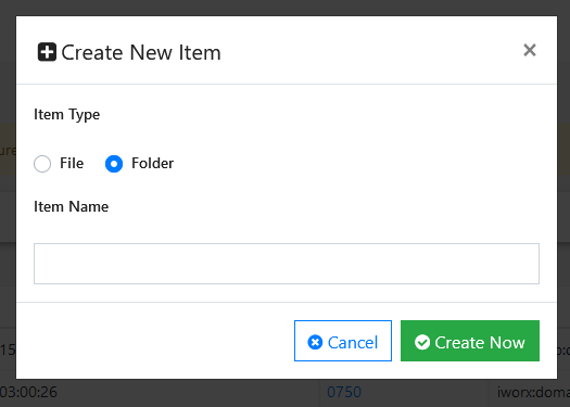 create new item form