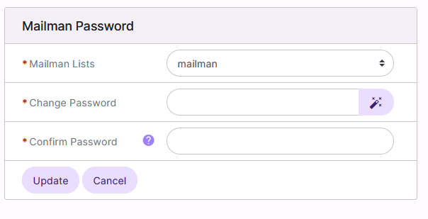 mailman account password reset form