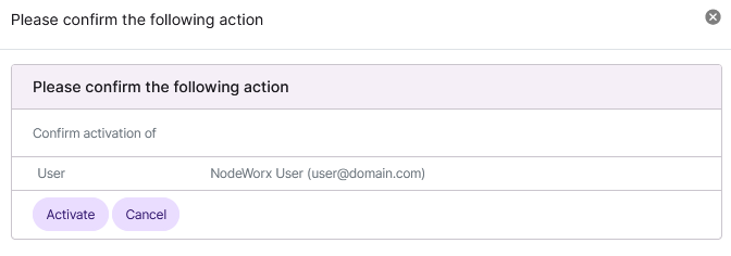 activation confirmation form