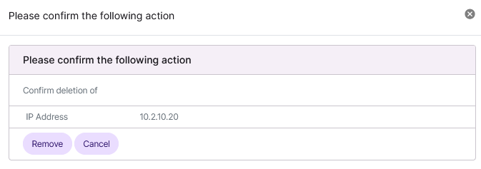confirm removal form