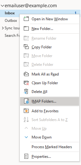 outlook folders