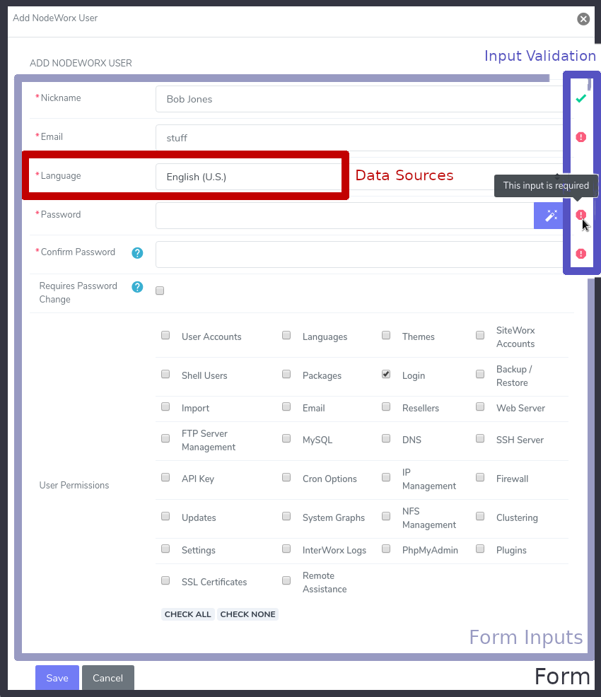 Form System Interface Elements
